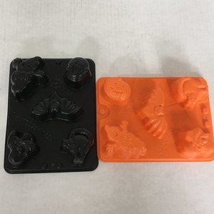 Jello happy Halloween two mold sets jigglers bat ghost cat pumpkin witch molds